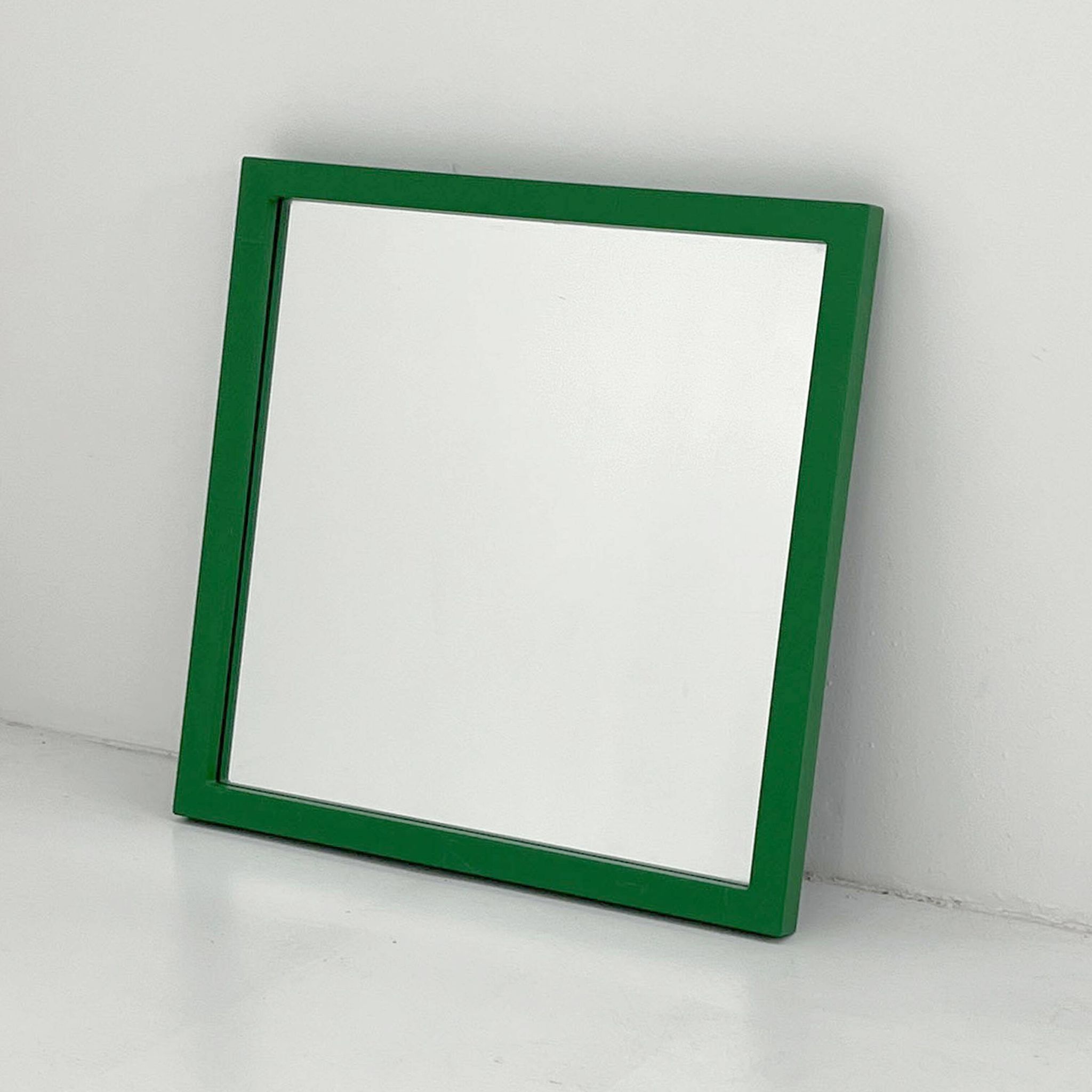 Green square frame mirror model 4727 by Anna Castelli Ferrieri for Kartell