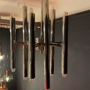 Scoliari chandelier with 18 bright nickel dots distributed by Boulanger