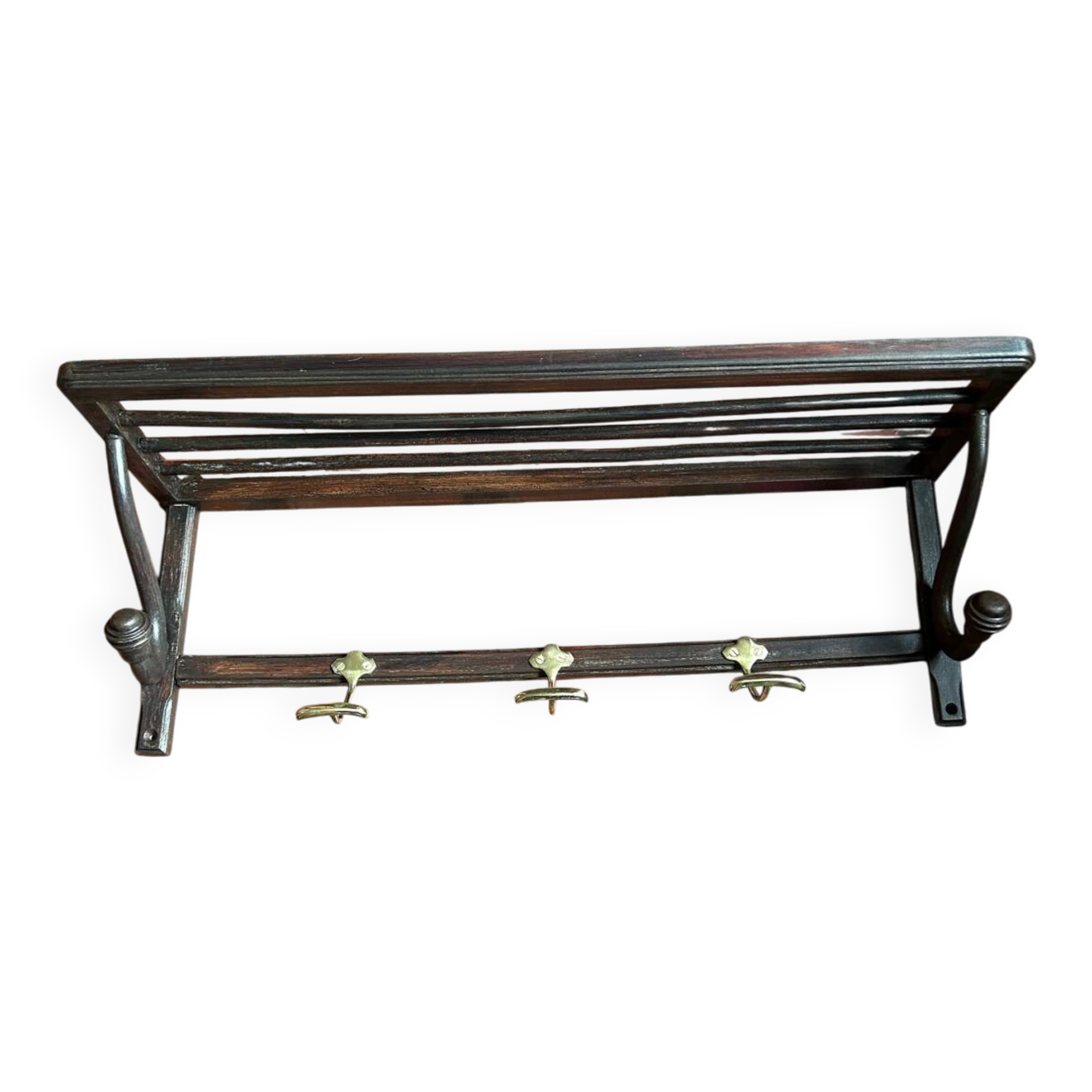 Vintage 1940s bistro wall coat rack