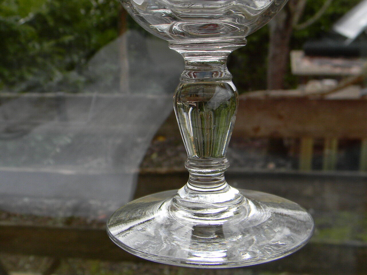 6 old glass glasses engraved glass