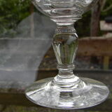 6 old glass glasses engraved glass