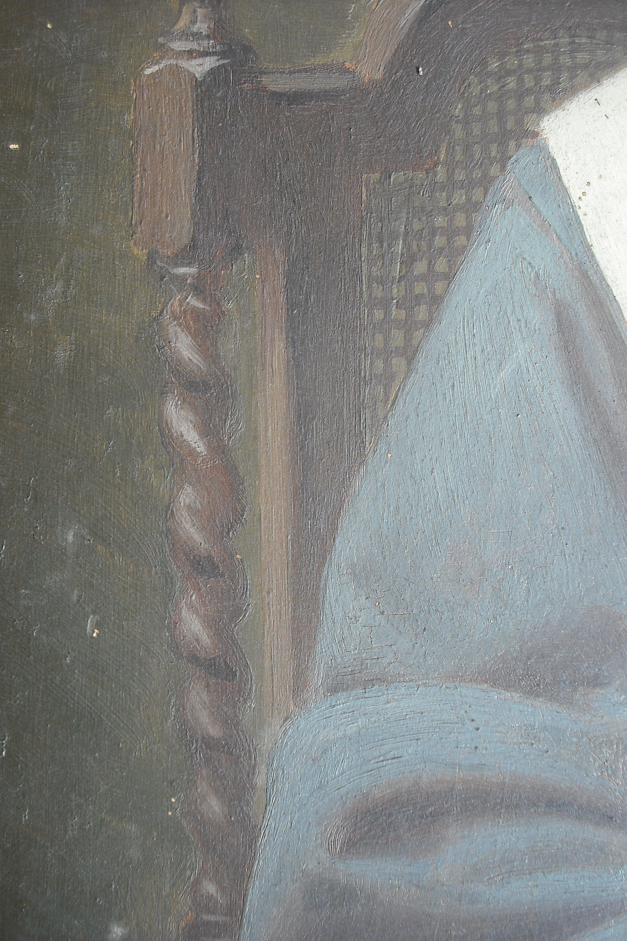 Signed portrait - Horned nun 42.5 / 32.5 on panel