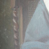 Signed portrait - Horned nun 42.5 / 32.5 on panel