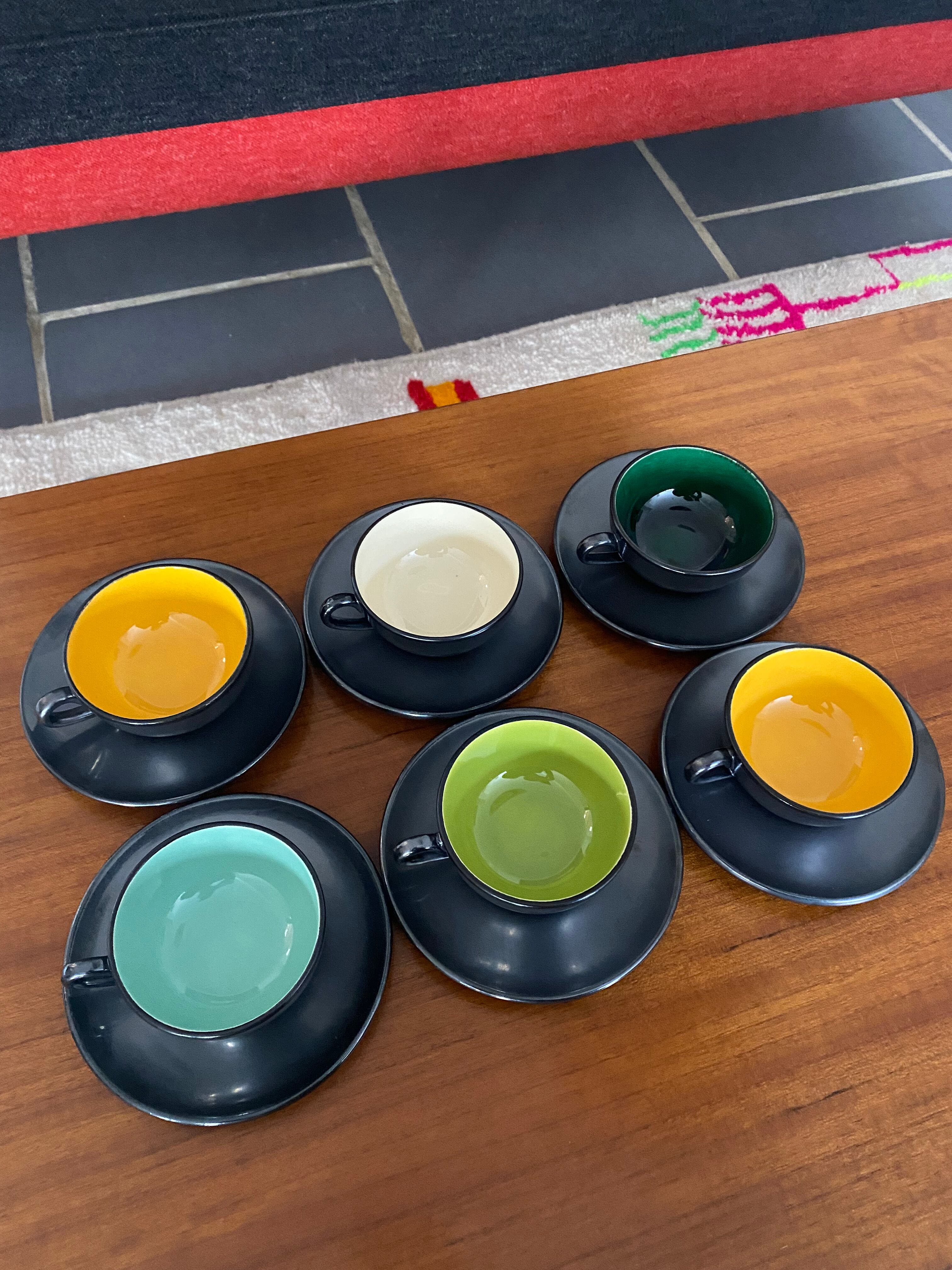 Service 6 tasses saint clément vintage années 50