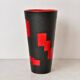 Large modernist vase signed Elchinger, red and black, c.1950 – 37 cm
