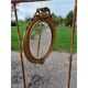 Miroir ovale en bois et stuc doré 19ème