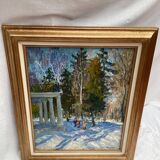 Signed painting Oil on cardboard dimensions: height -63cm- width -53cm-