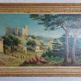 Tableau Huile sur panneau signé Robert Pichon paysage