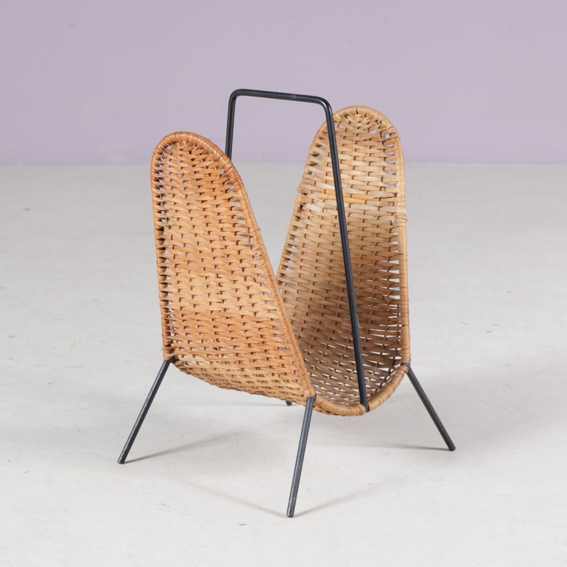 1950s Carl Auböck attributed magazine holder from Denmark