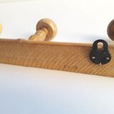 Wooden wall coat rack with 5 hooks