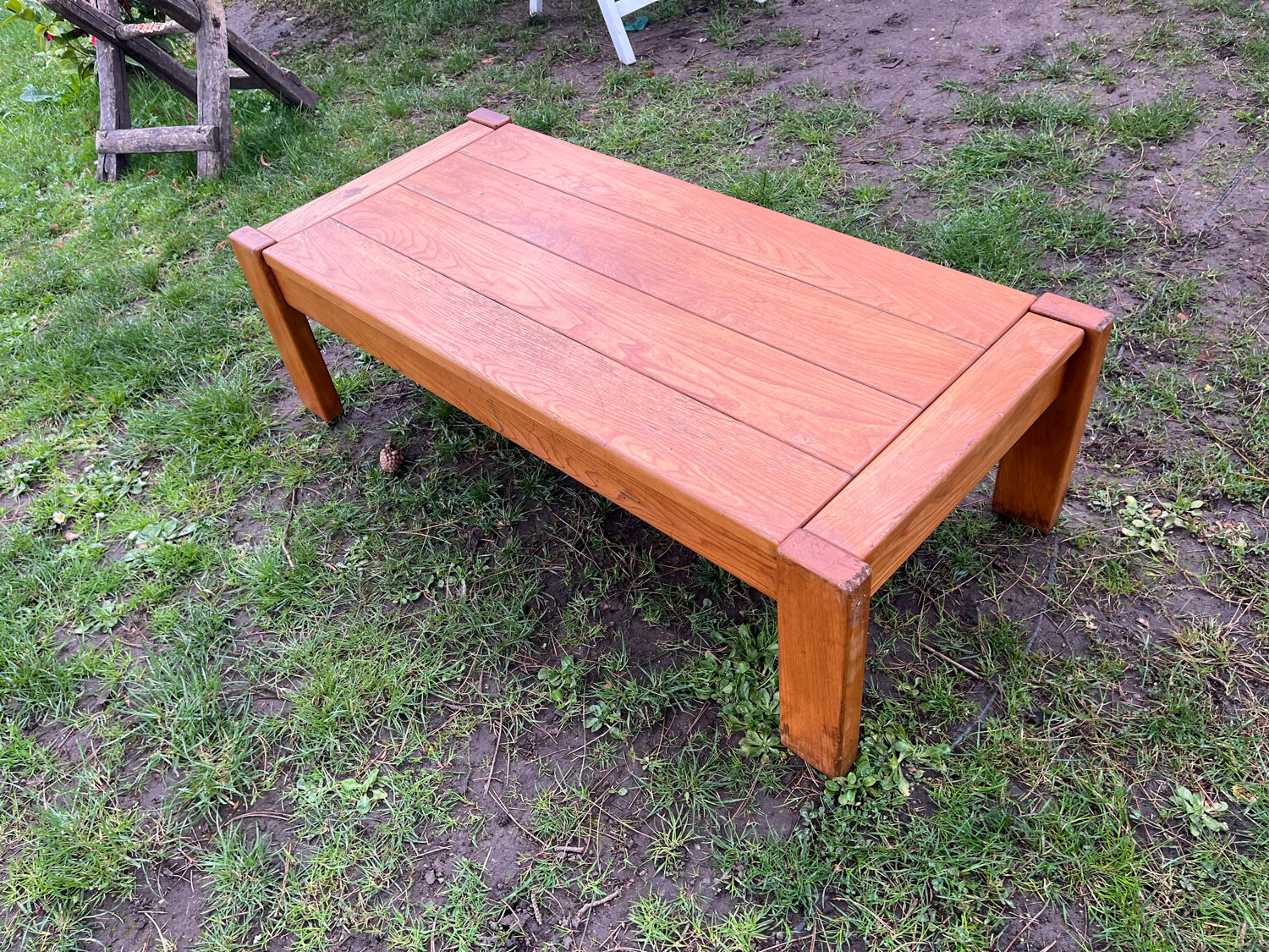 vintage coffee table solid elm