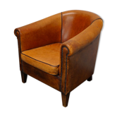 Club armchair in leather color cognac Netherlands