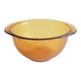 Amber eared bowl frosted old vintage lever