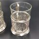 4 russian tea cups silver metal watermarked ussr