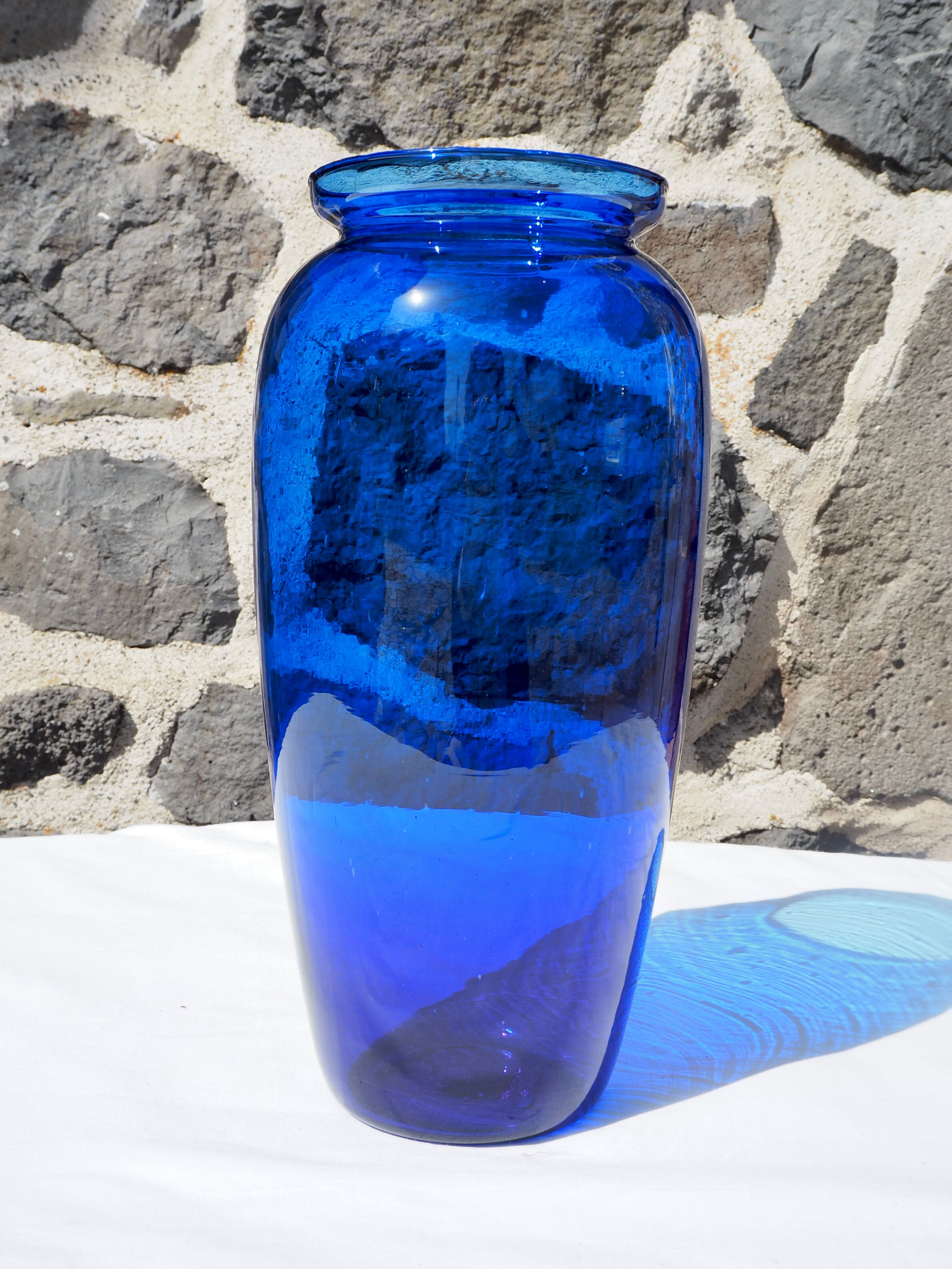 Blue glass vase