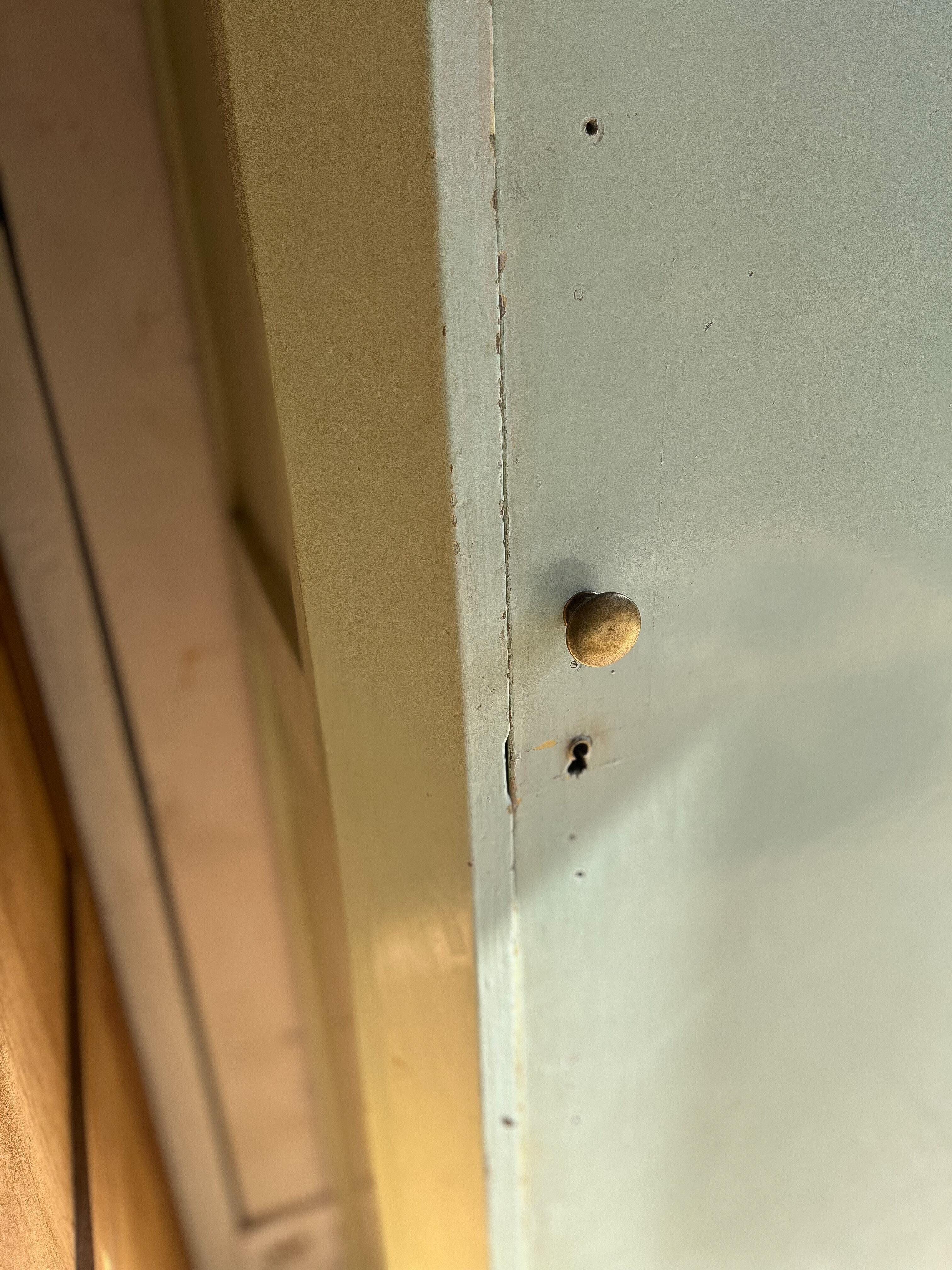 Old original green patina cabinet