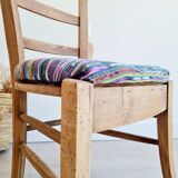 Chaise en bois ancienne tapissée