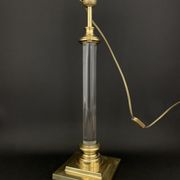 House the dolphin, lamp foot in plexiglass and gold metal design 1970
