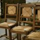 Set of 6 rustic oak chairs from the 1960s.