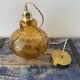 Vintage suspension lamp in electrified amber glass to nine