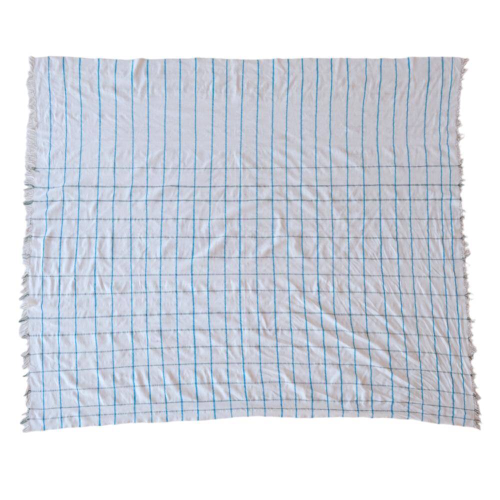 Vintage Haik checkered blanket from Morocco - 172 x 202 cm