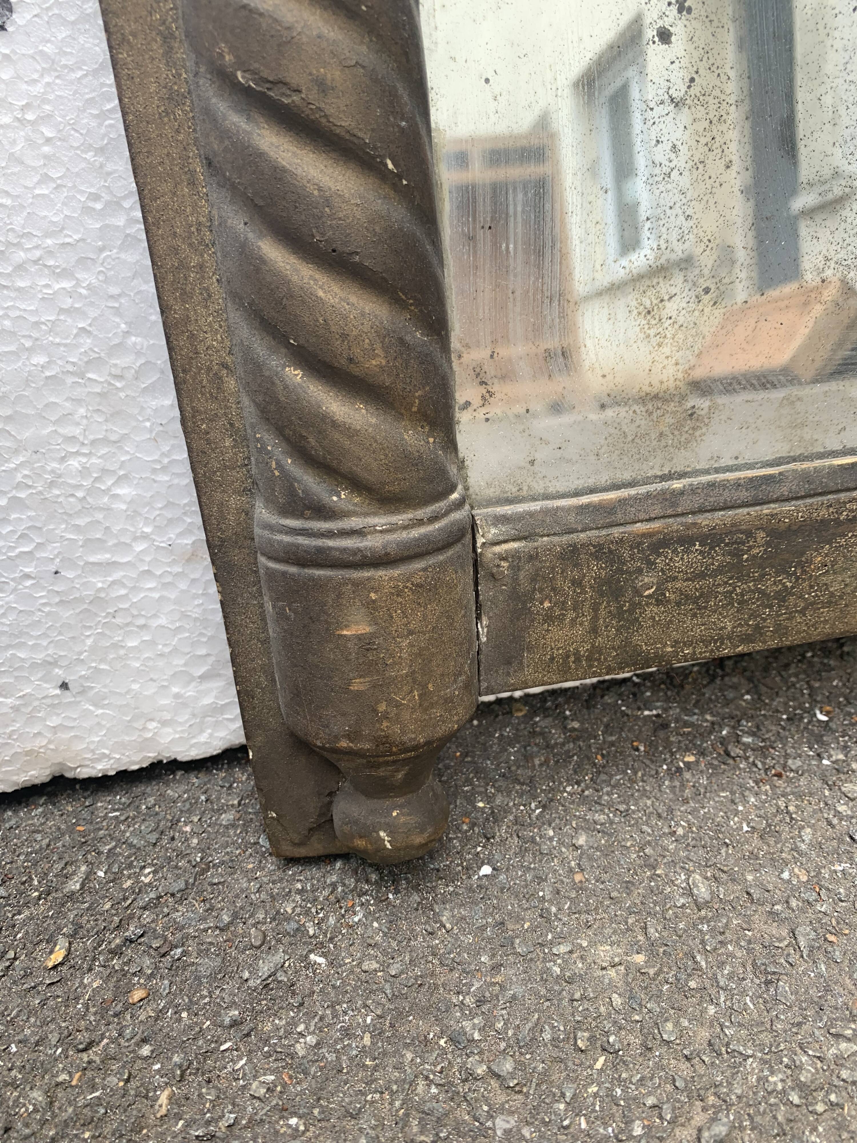 Wooden trumeau and gilded stucco hanging on glass XIX century