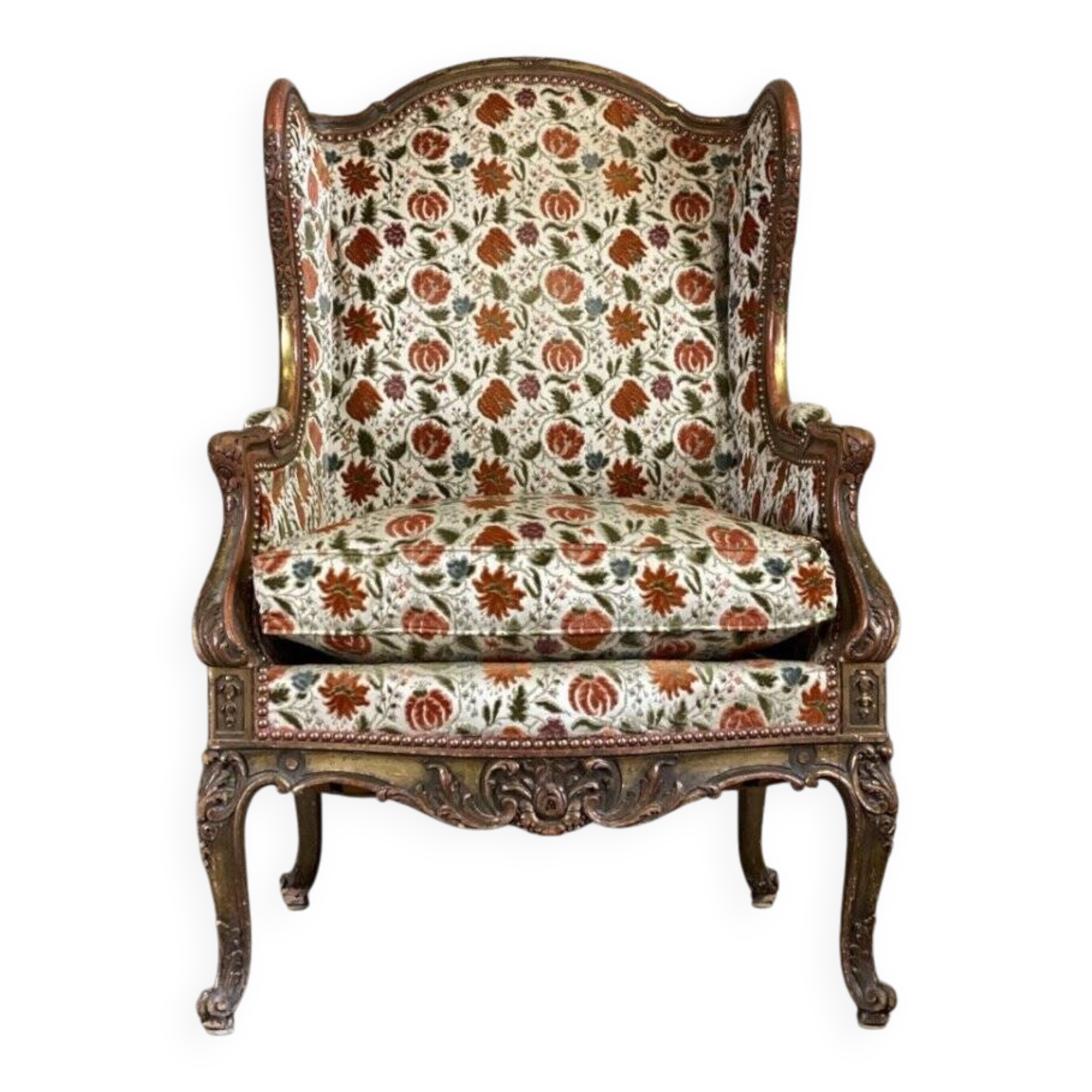 Regency style armchair in gilded wood