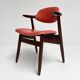 Red colored leather cowhorn chair, 1970s