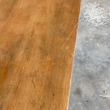 Large beech bistro coffee table and cast iron base French Paris bistro table