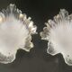 Pair of wall lamps iridescent glass shape of shells support brass XXth century