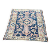 Tapis Shirvan persan de Turquie en laine nouée bleu 100x160cm