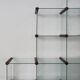 Gallotti & Radice Italian glass and wood bookcase 1980s