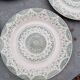 Lot of 8 flat plates in antique English earthenware, fine ware, with patterns.