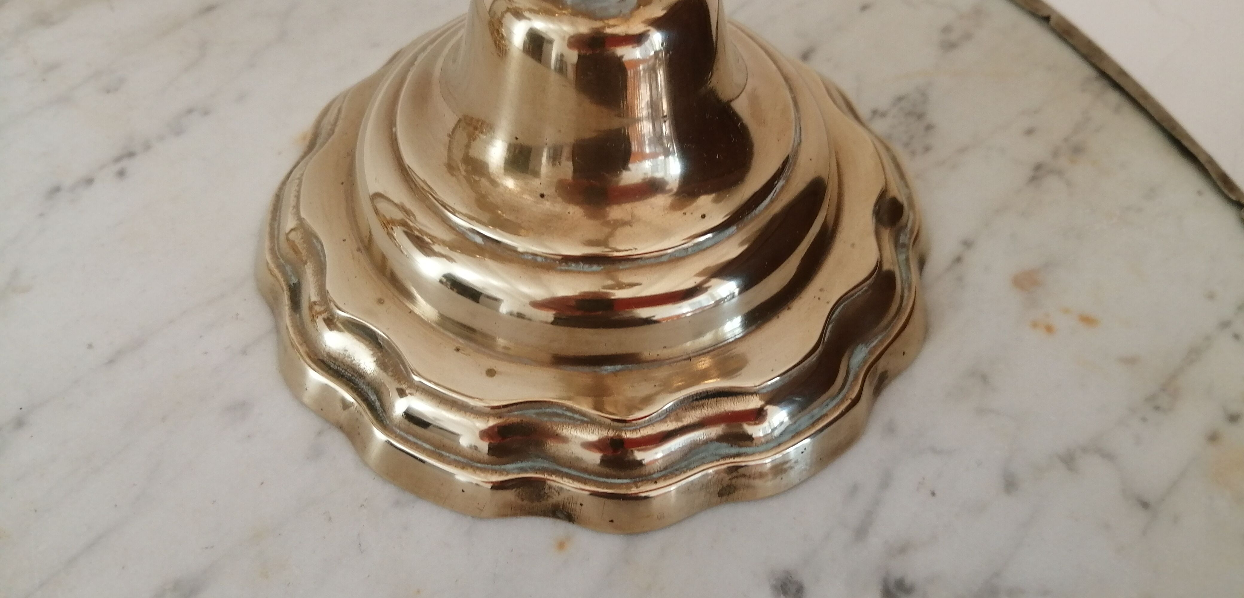 Pair of candelabras, brass candle holders