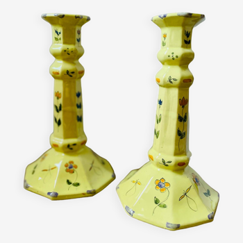 Pair of Paul Artus ceramic candlesticks
