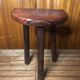 Vintage half moon wooden tripod milking stool #a580