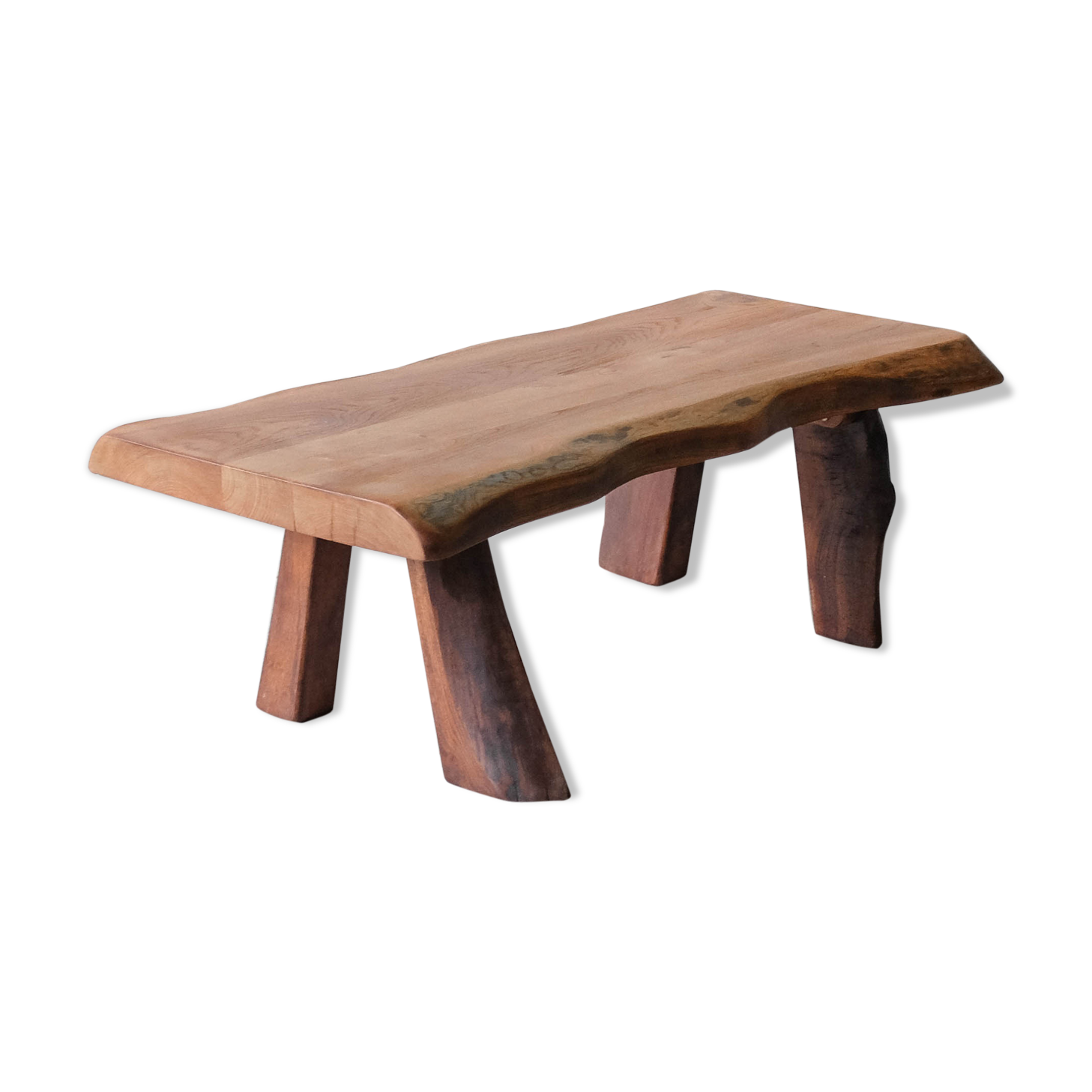 Free form coffee table in solid Elm-1970