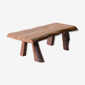 Free form coffee table in solid Elm-1970