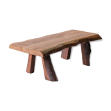 Free form coffee table in solid Elm-1970