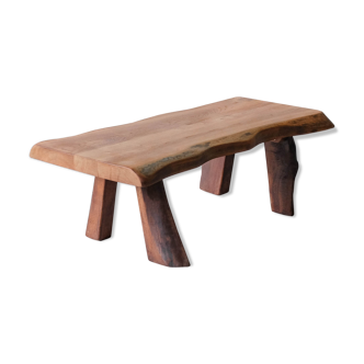 Free form coffee table in solid Elm-1970