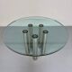 Table repas ronde verre et métal design italien des années 80 vintage