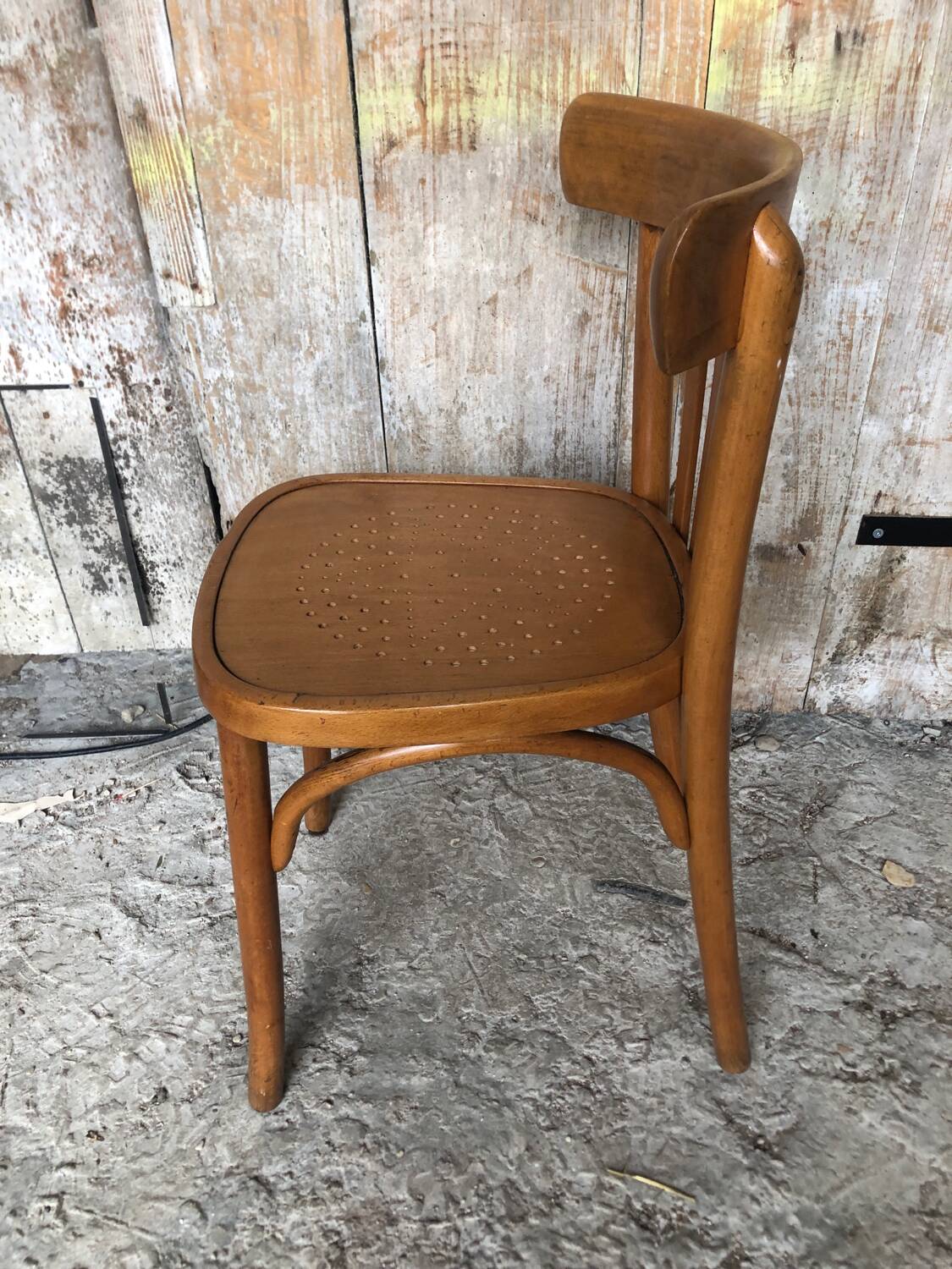 Old BAUMANN Style Bistro Chair Light Bent Wood Vintage #A595