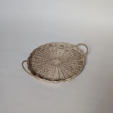 Round wicker tray