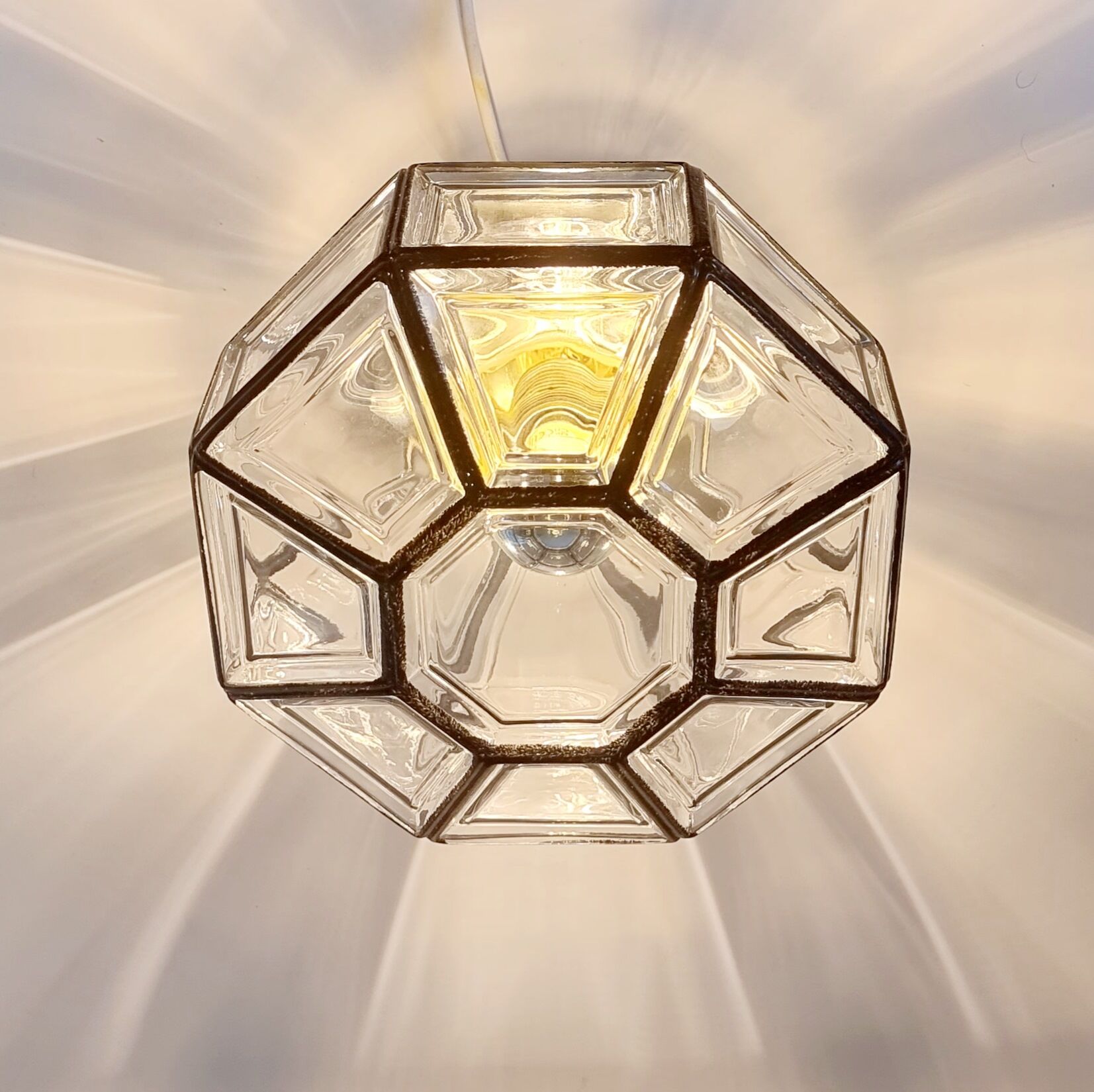 Glass flush mount from Limburg 1960s