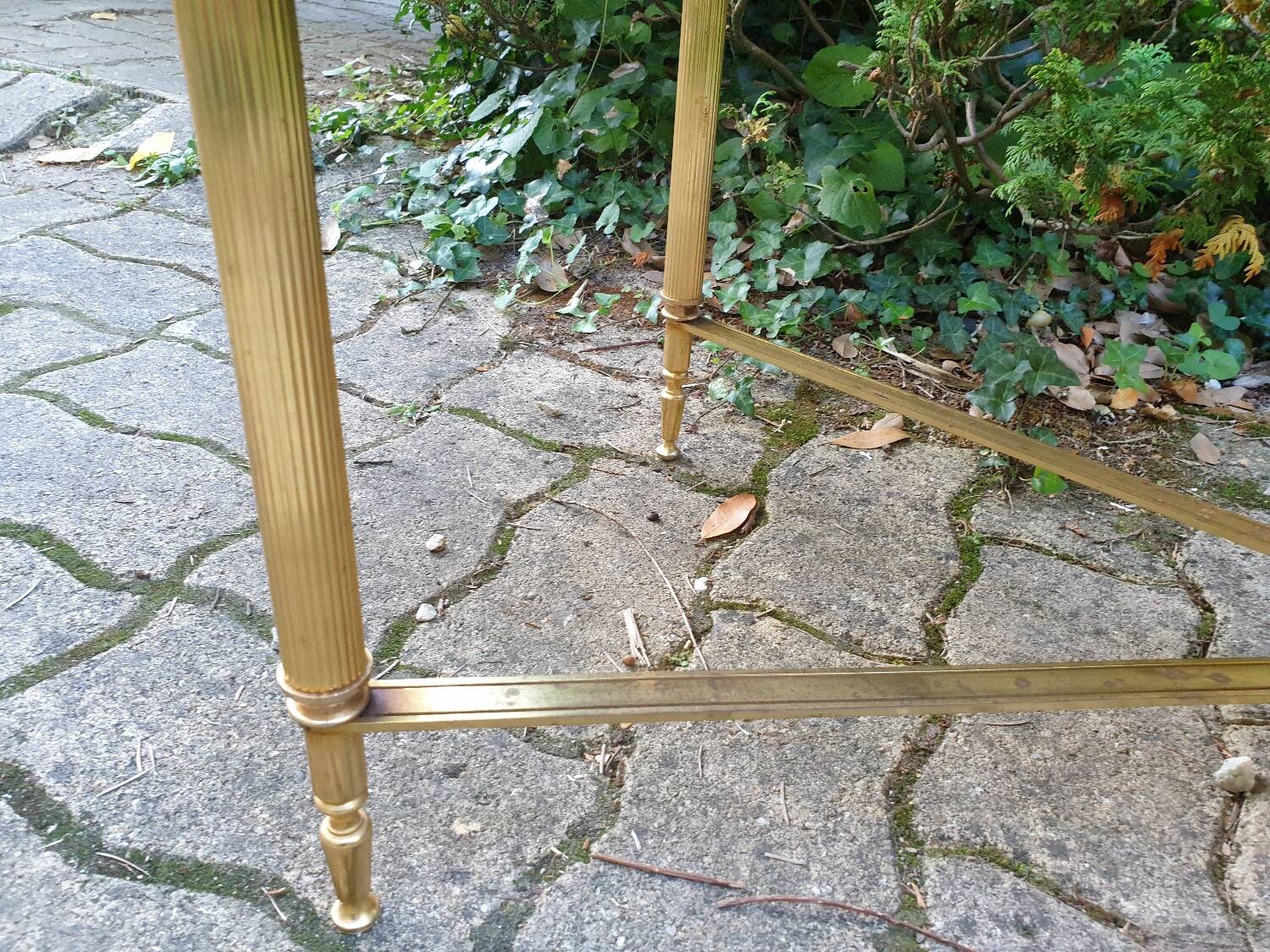 Marble and brass coffee table
