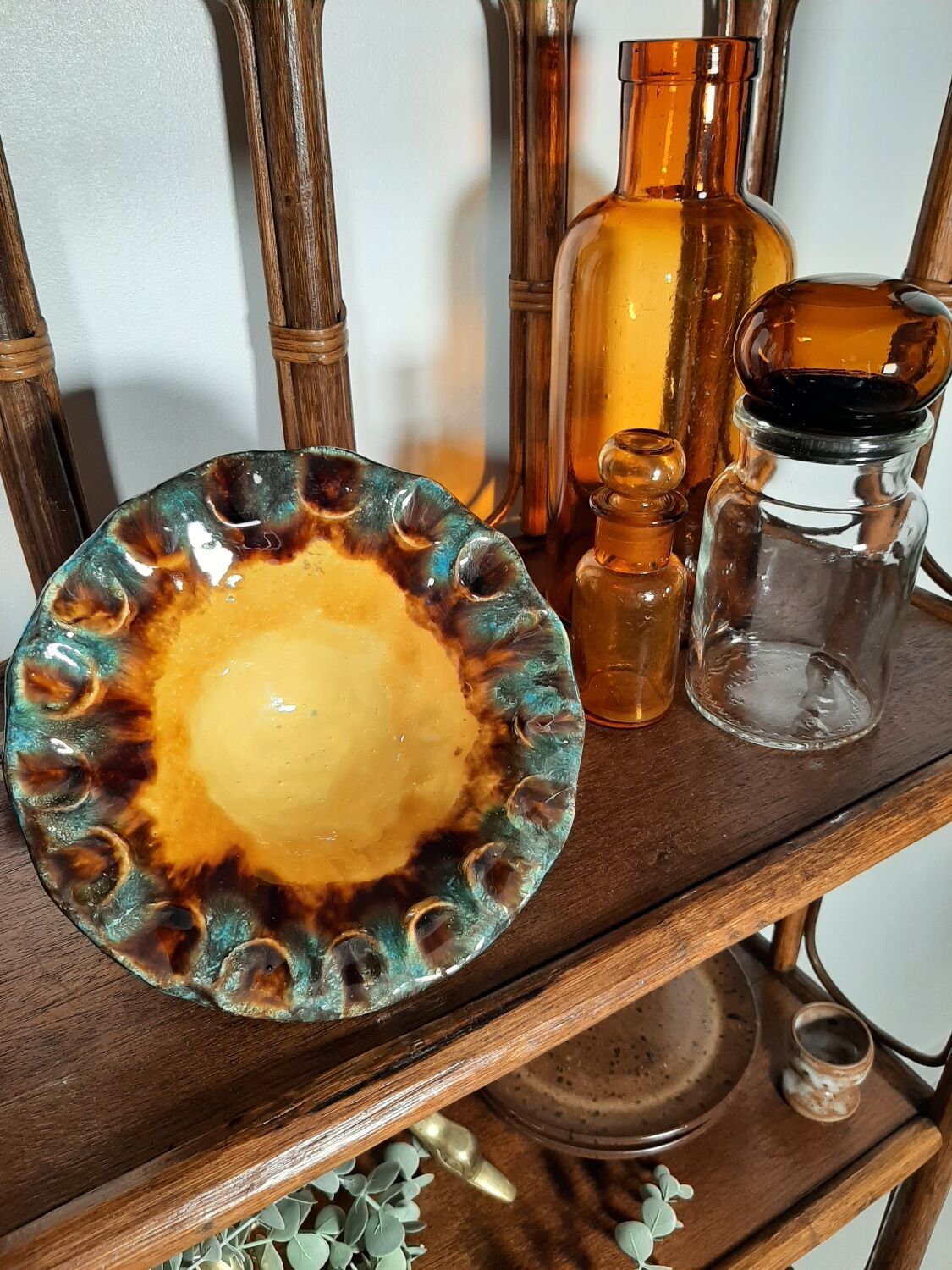 Mustard yellow ceramic 70s