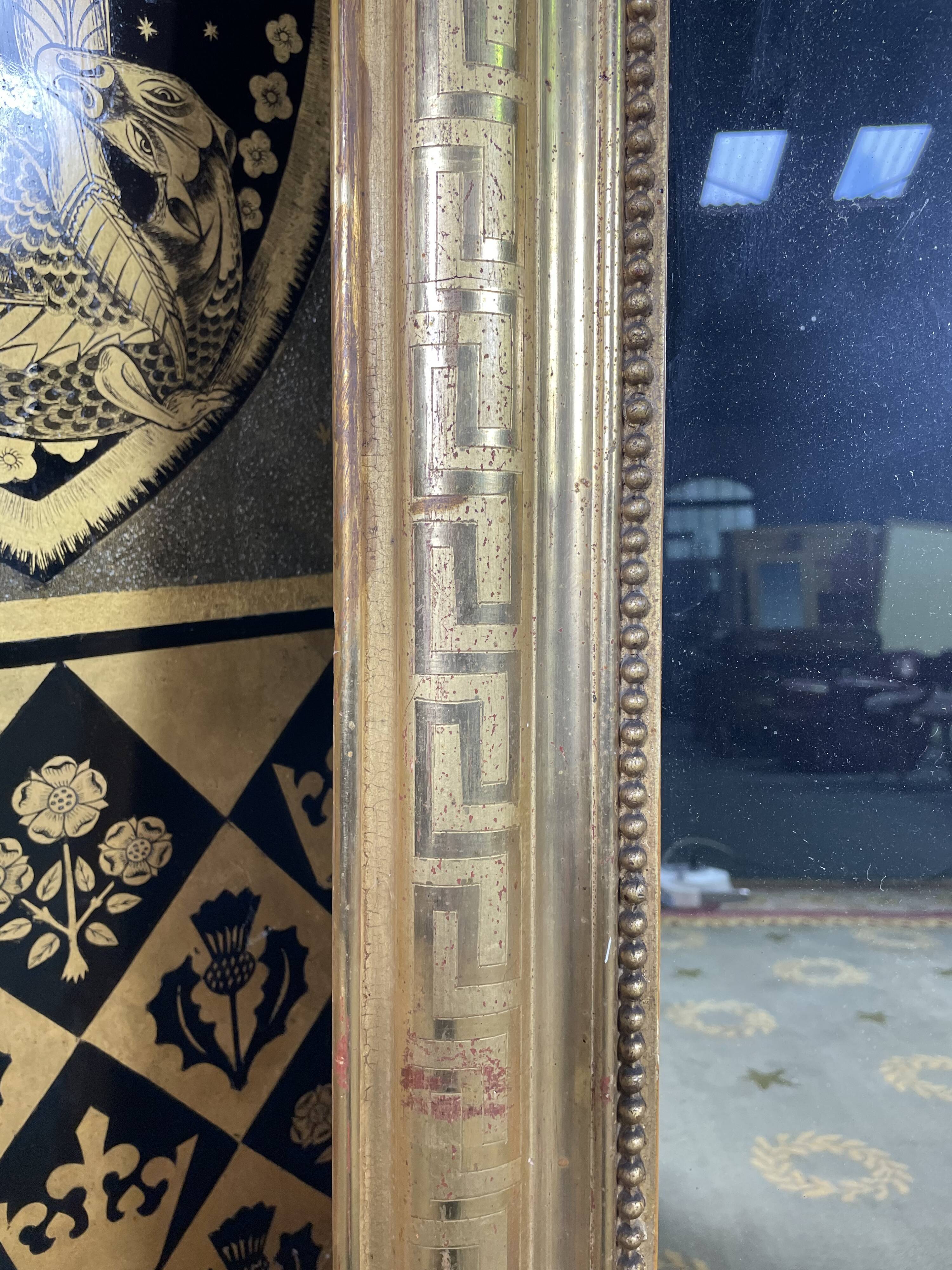 Louis Philippe period mirror with gold leaf