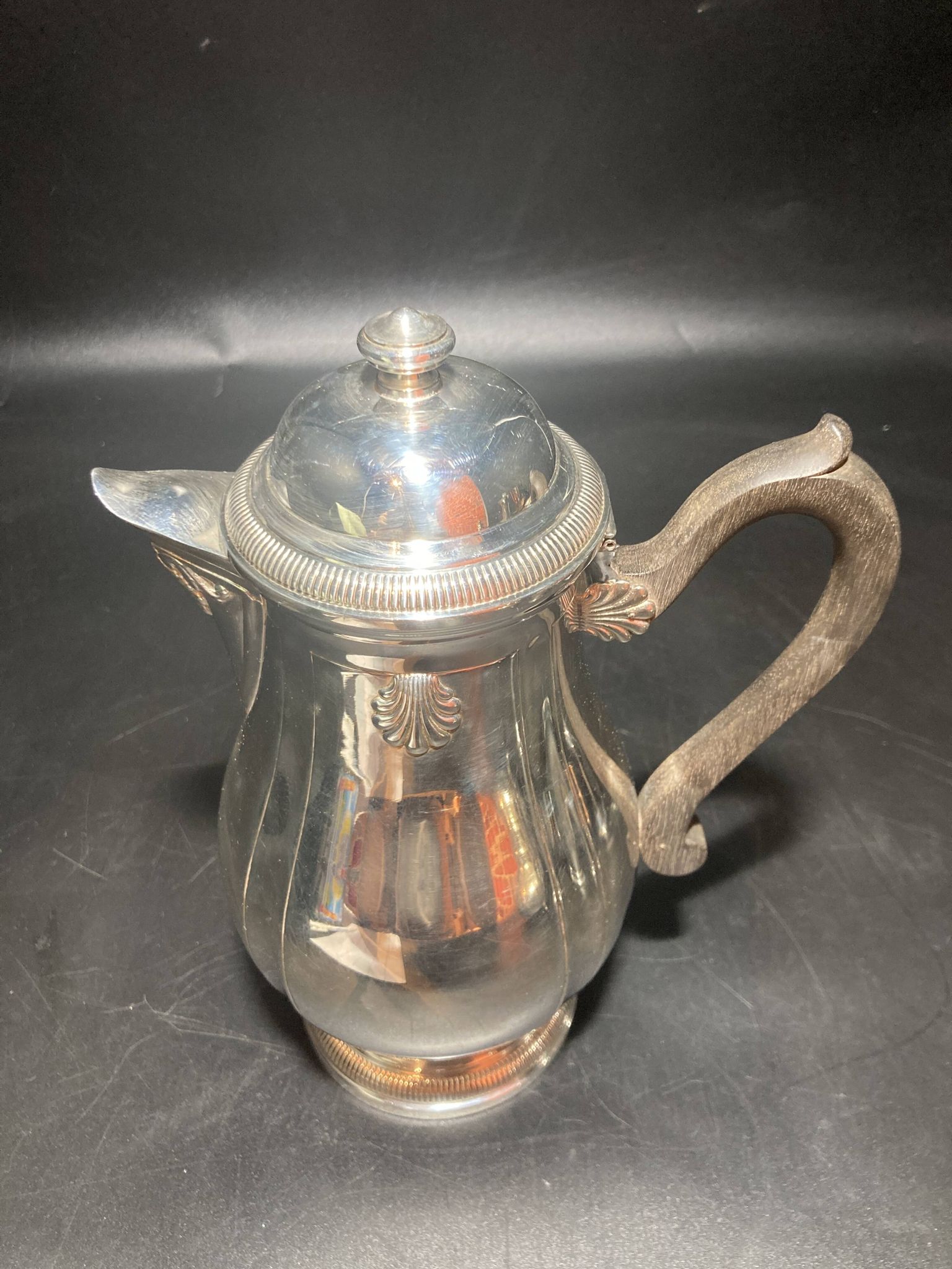 Silver metal teapot