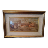 oil painting on panel signed and dated - seascape - harbor