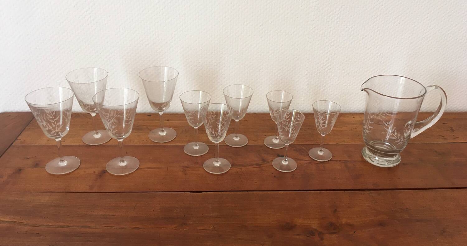 Crystal glass service.